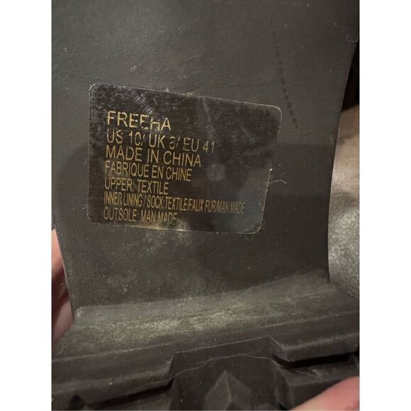 JustFab gray lace up faux leather and fur boots (10) - Picture 9 of 9